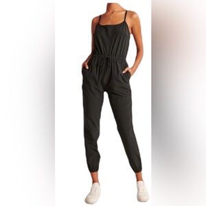 ABERCROMBIE & FITCH ✪ Traveler Jumpsuit Crop Jogger Black XL B01